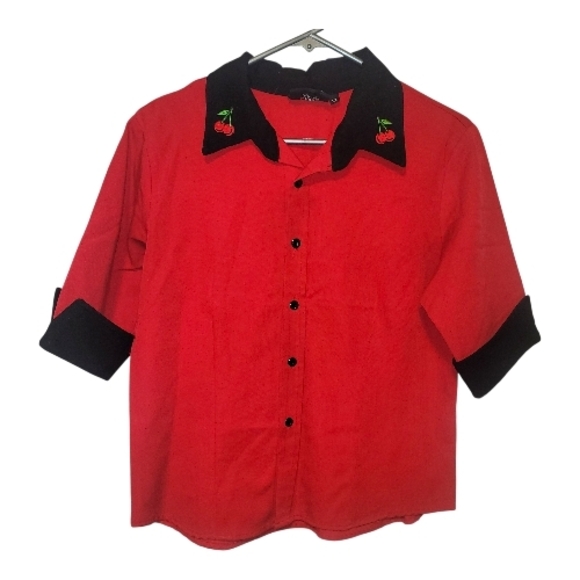 RockSteady Other - Rocksteady Men's Bowling Shirt with Cherry Embroidery